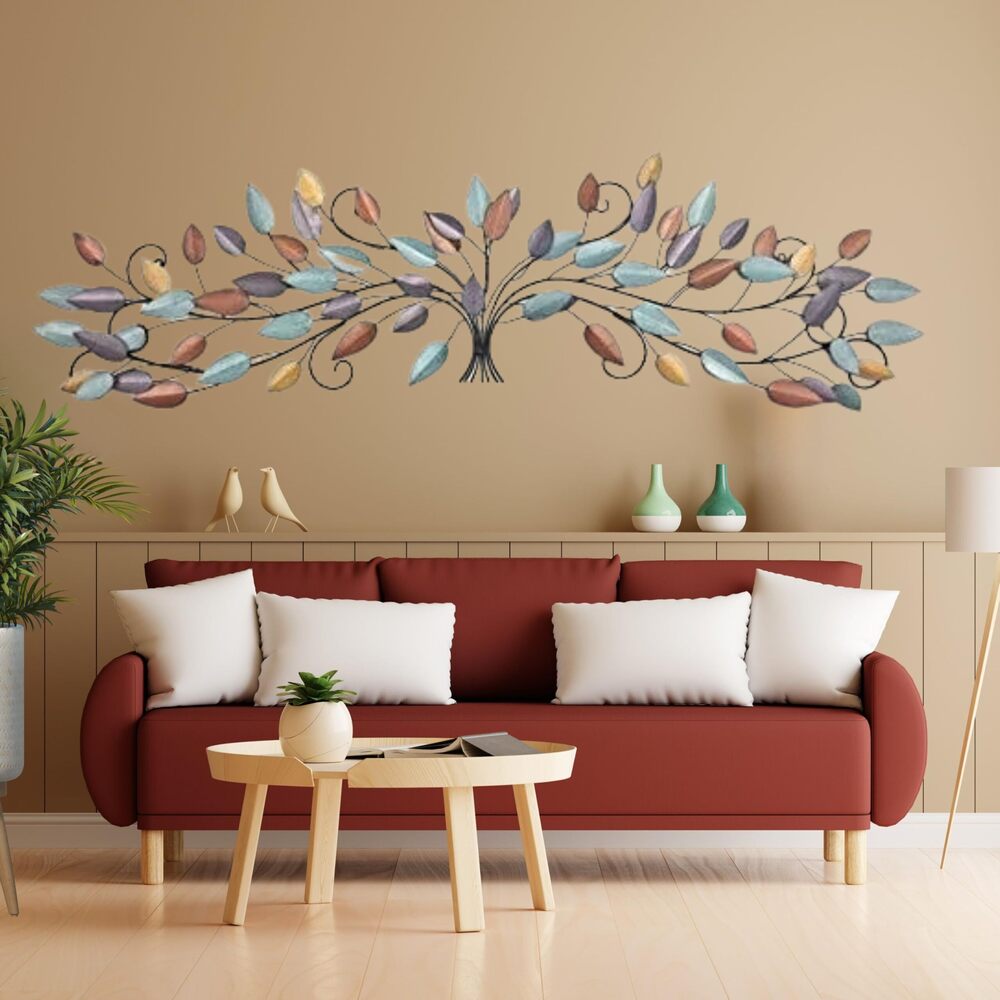 4990 21987 Tree of Life Metal Wall Art Scroll Vine Olive Branch Leaf Decor